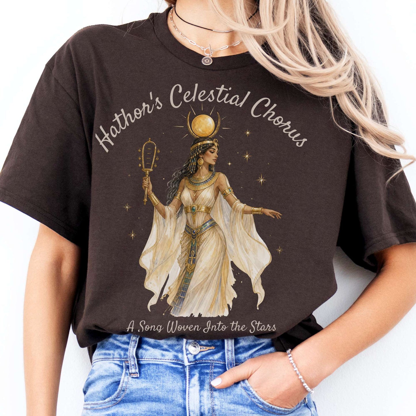 Hathor's Celestial Chorus Egyptian Mythology T-Shirt