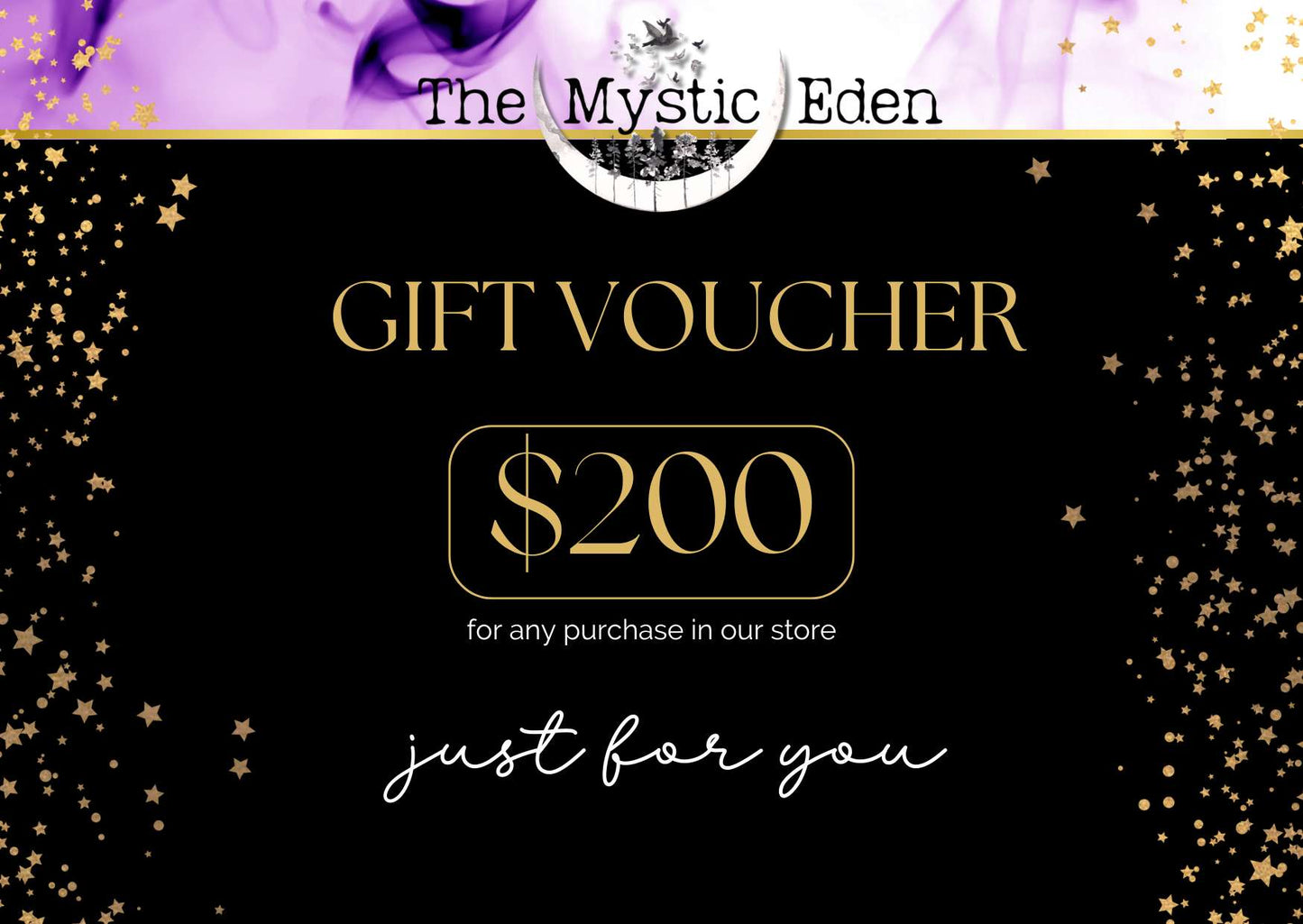 Gift Card $200.00 The Mystic Eden Electronic Gift Card The Mystic Eden