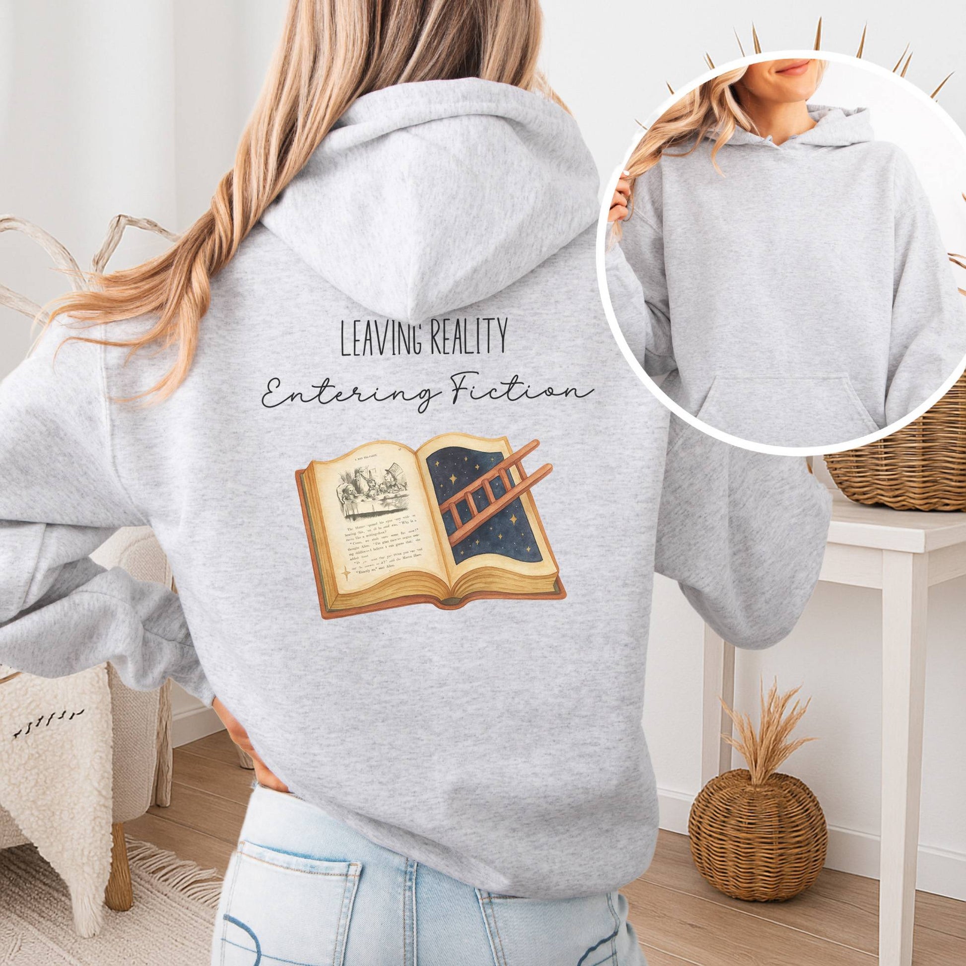 Hoodie Ash / S Entering Fiction Hoodie β Literary Escape Tee The Mystic Eden