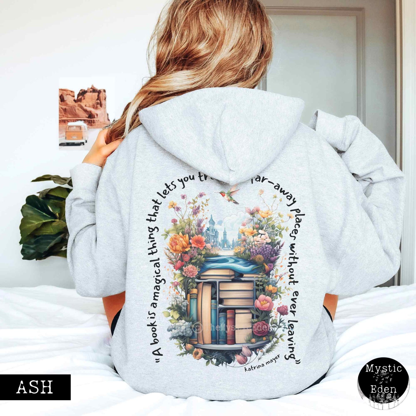 Hoodie Ash / S Magic Book Hoodie Sweatshirt The Mystic Eden