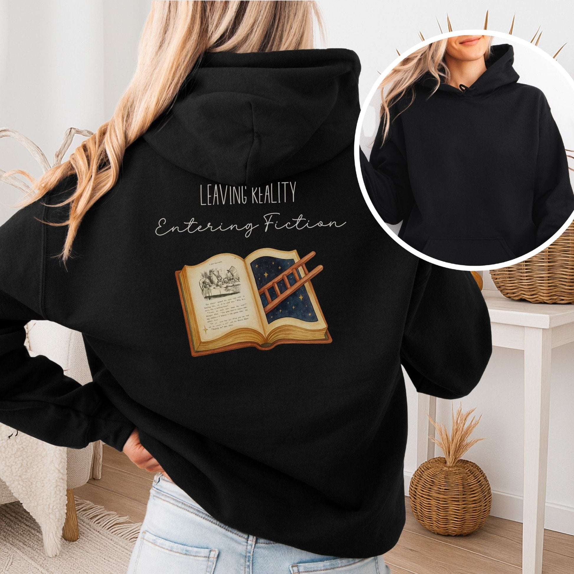 Hoodie Black / S Entering Fiction Hoodie β Literary Escape Tee The Mystic Eden