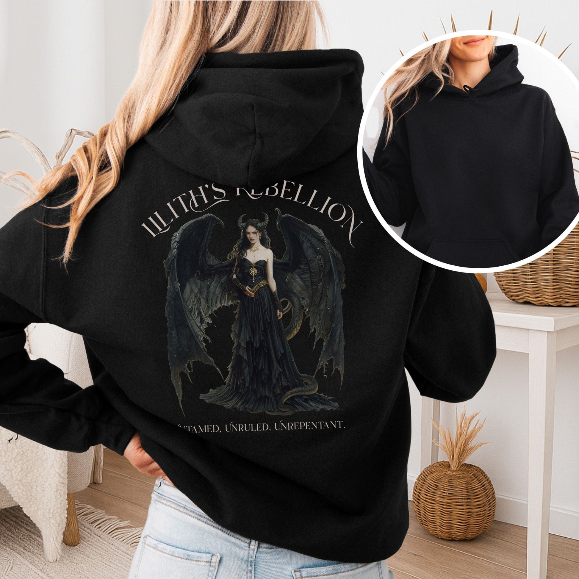 Hoodie Black / S Lilith's Rebellion Hoodie β Dark Divine Feminine Tee The Mystic Eden