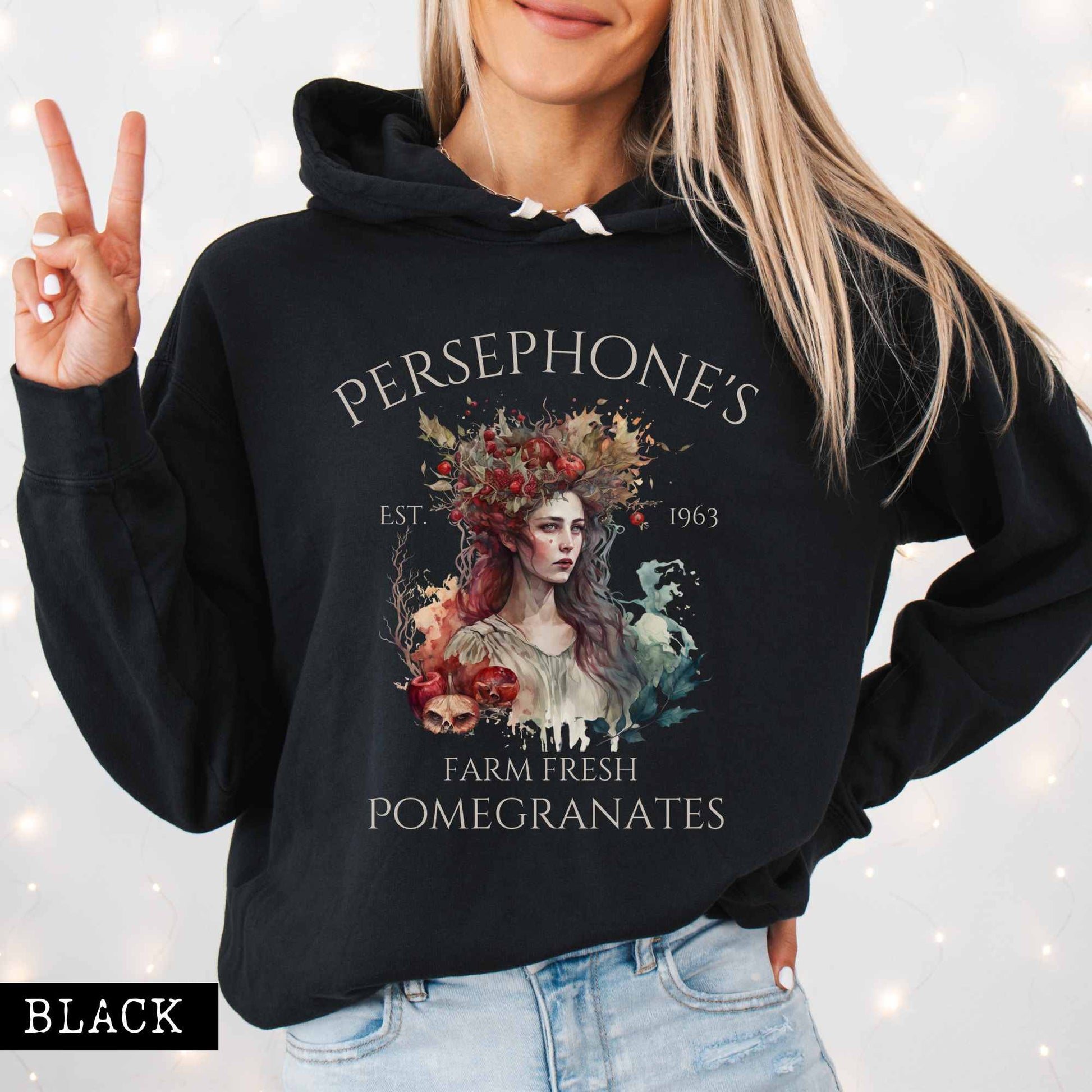 Hoodie Black / S Vintage Persephone Hoodie The Mystic Eden