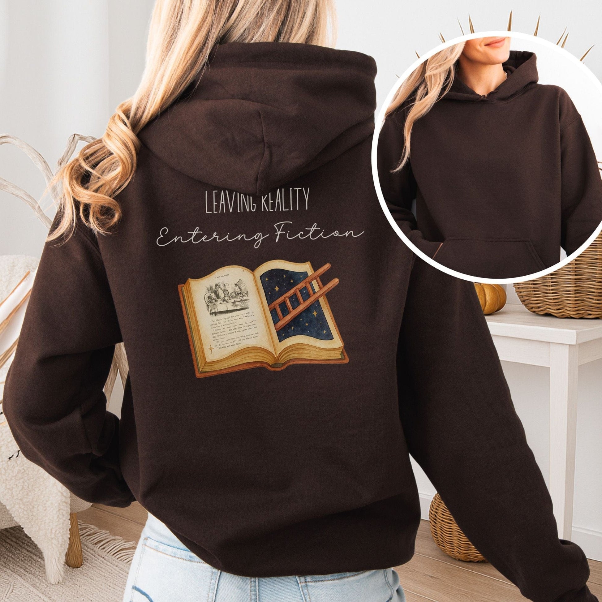 Hoodie Dark Chocolate / S Entering Fiction Hoodie β Literary Escape Tee The Mystic Eden