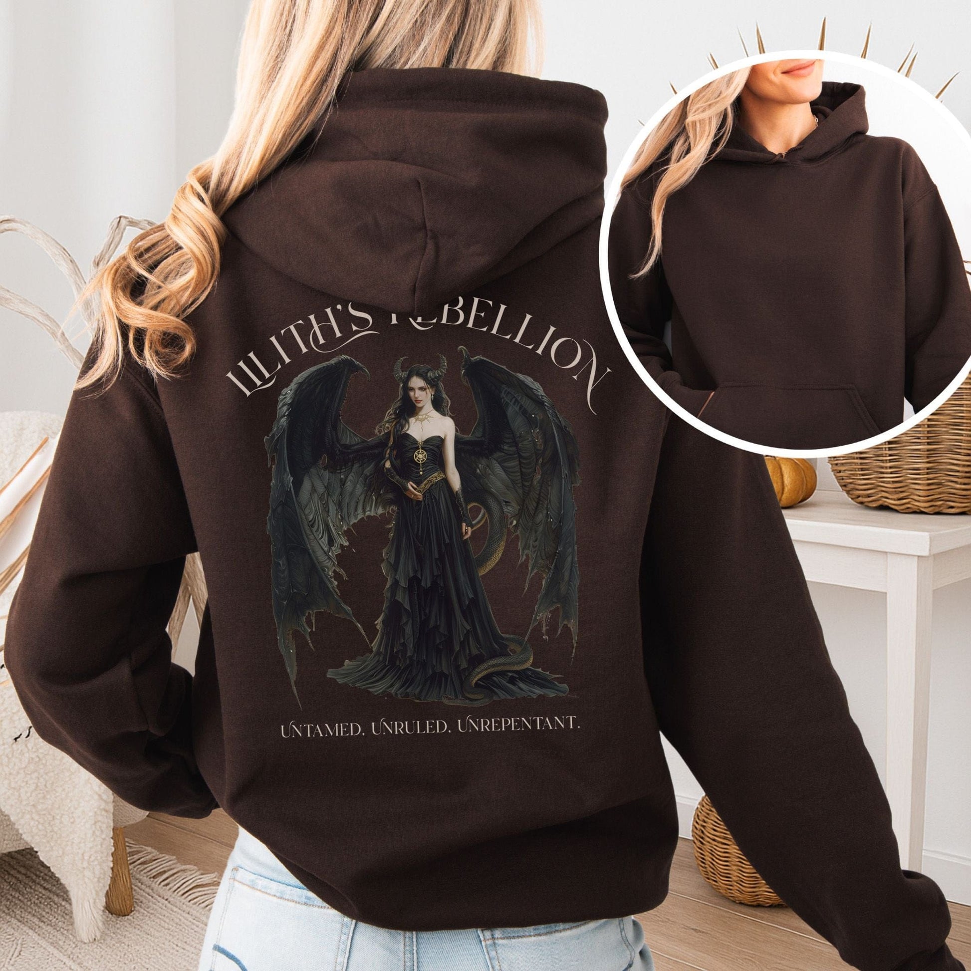 Hoodie Dark Chocolate / S Lilith's Rebellion Hoodie β Dark Divine Feminine Tee The Mystic Eden