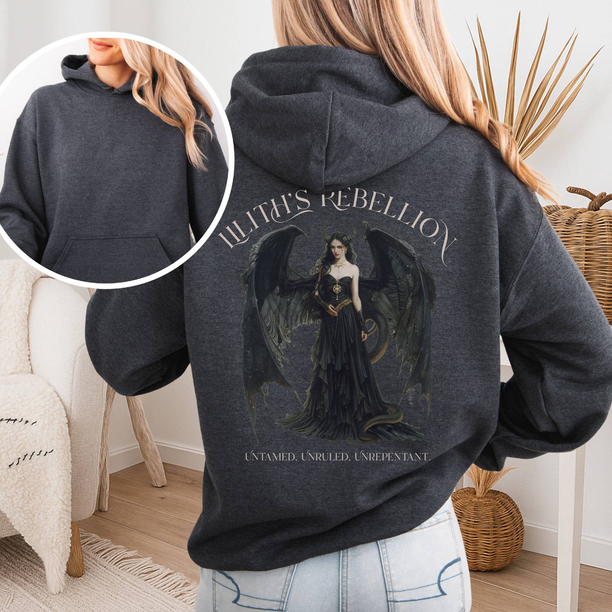 Hoodie Dark Heather / S Lilith's Rebellion Hoodie β Dark Divine Feminine Tee The Mystic Eden