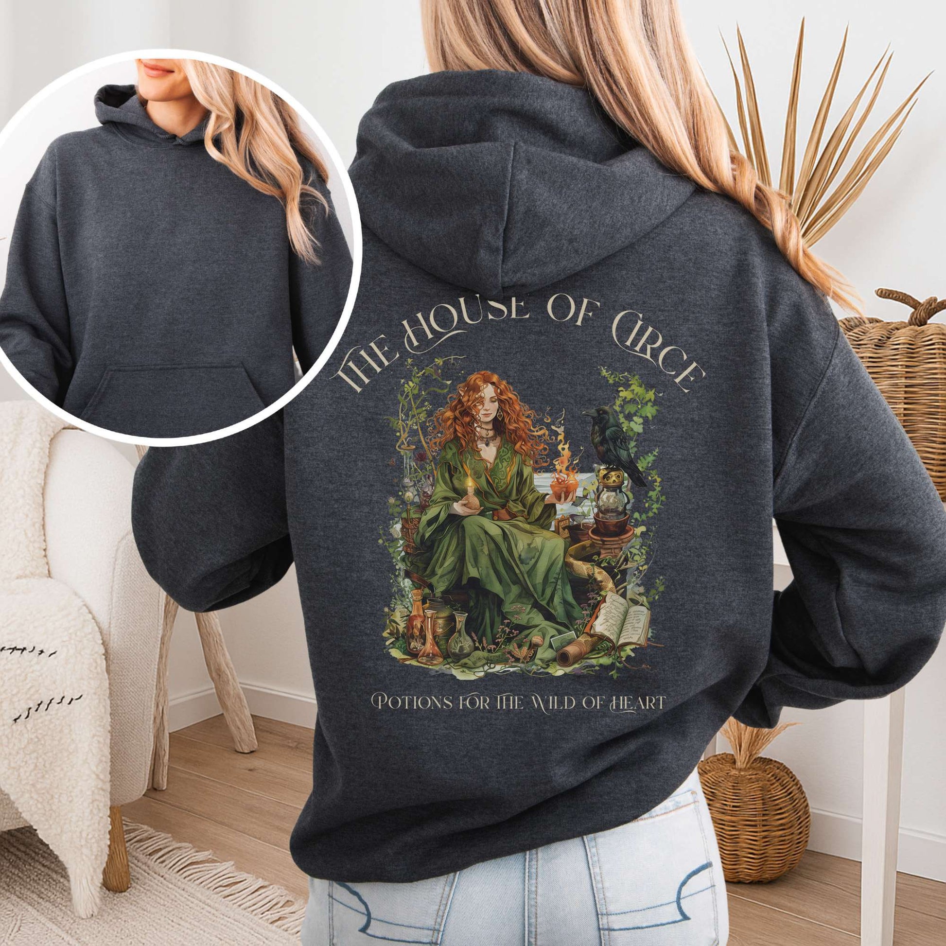 Hoodie Dark Heather / S The House of Circe Hoodie β Potions & Magic Tee The Mystic Eden