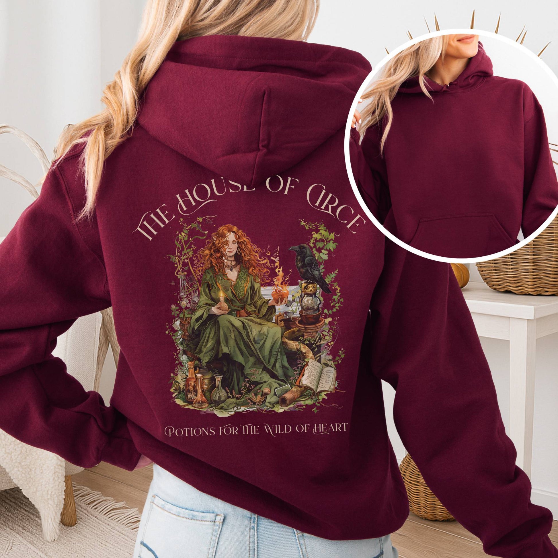 Hoodie Maroon / S The House of Circe Hoodie β Potions & Magic Tee The Mystic Eden