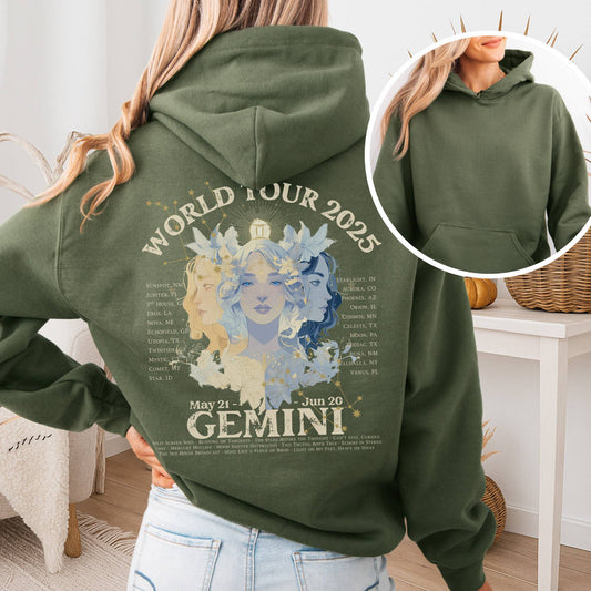 Hoodie Military Green / S Gemini Concert Hoodie - Zodiac World Tour 2025 Hoodie The Mystic Eden