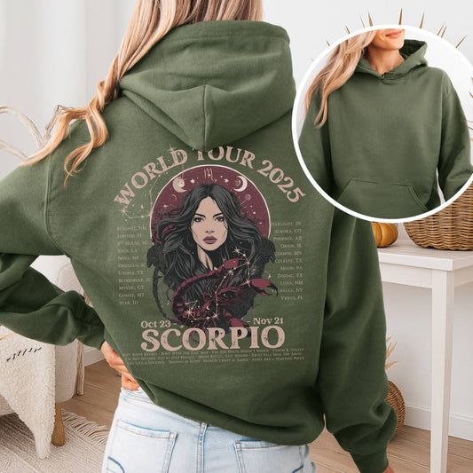 Hoodie Military Green / S Scorpio Concert Hoodie - Zodiac World Tour 2025 Hoodie The Mystic Eden