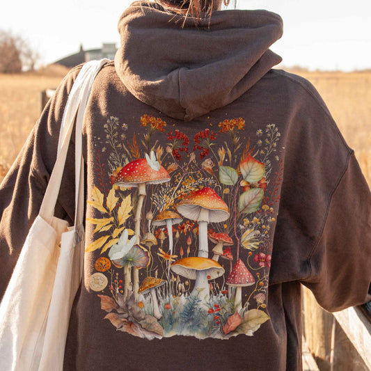 Hoodie Mushroom Cottagecore Hoodie The Mystic Eden