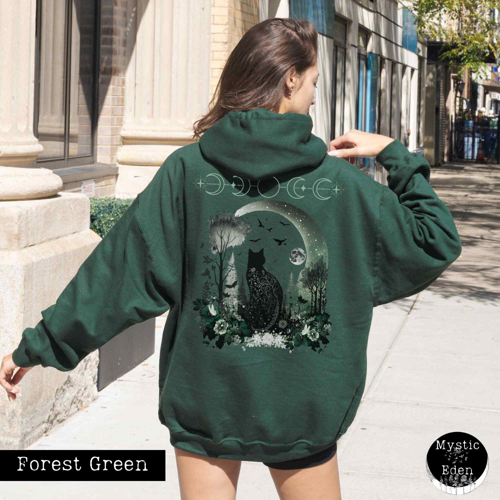 Hoodie Mystical Black Cat Hoodie The Mystic Eden
