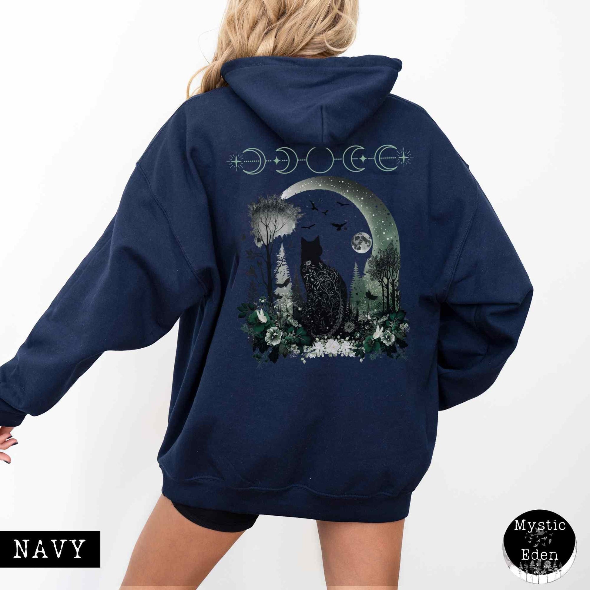 Hoodie Mystical Black Cat Hoodie The Mystic Eden