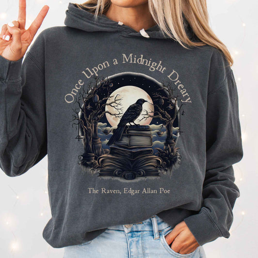 Hoodie Once Upon a Midnight Dreary Hoodie The Mystic Eden