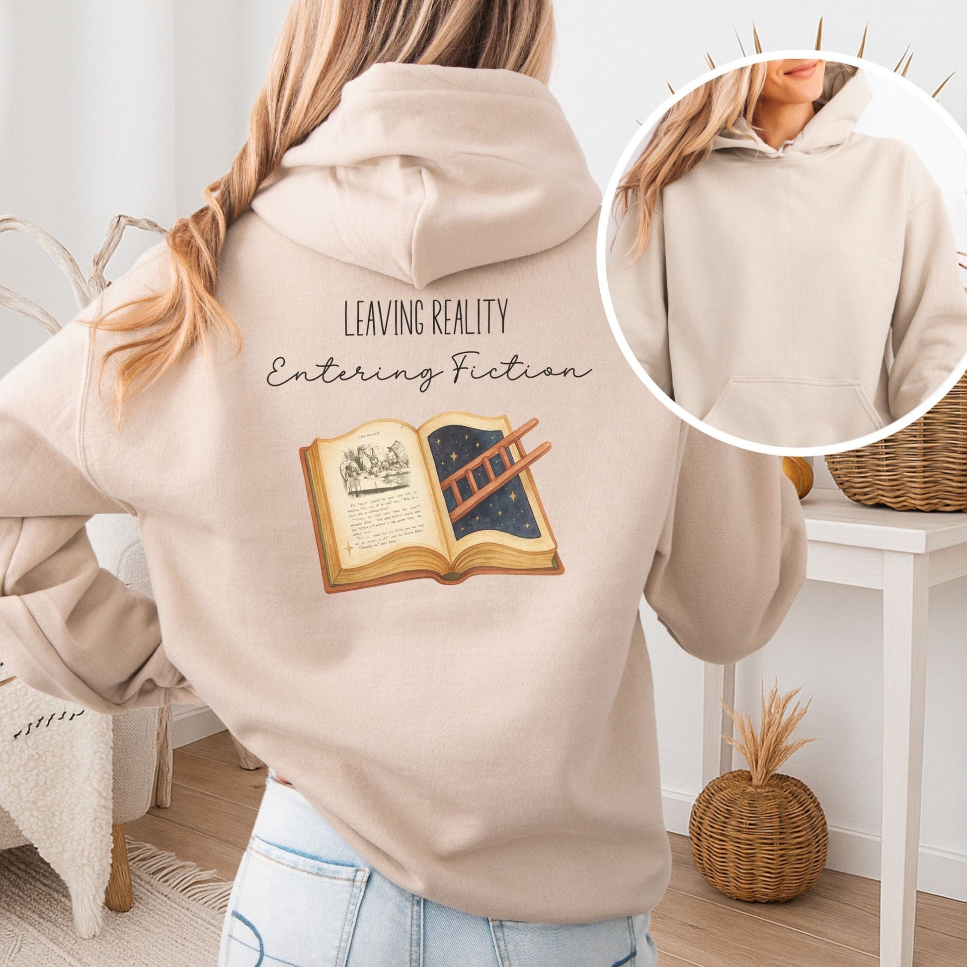 Hoodie Sand / S Entering Fiction Hoodie β Literary Escape Tee The Mystic Eden