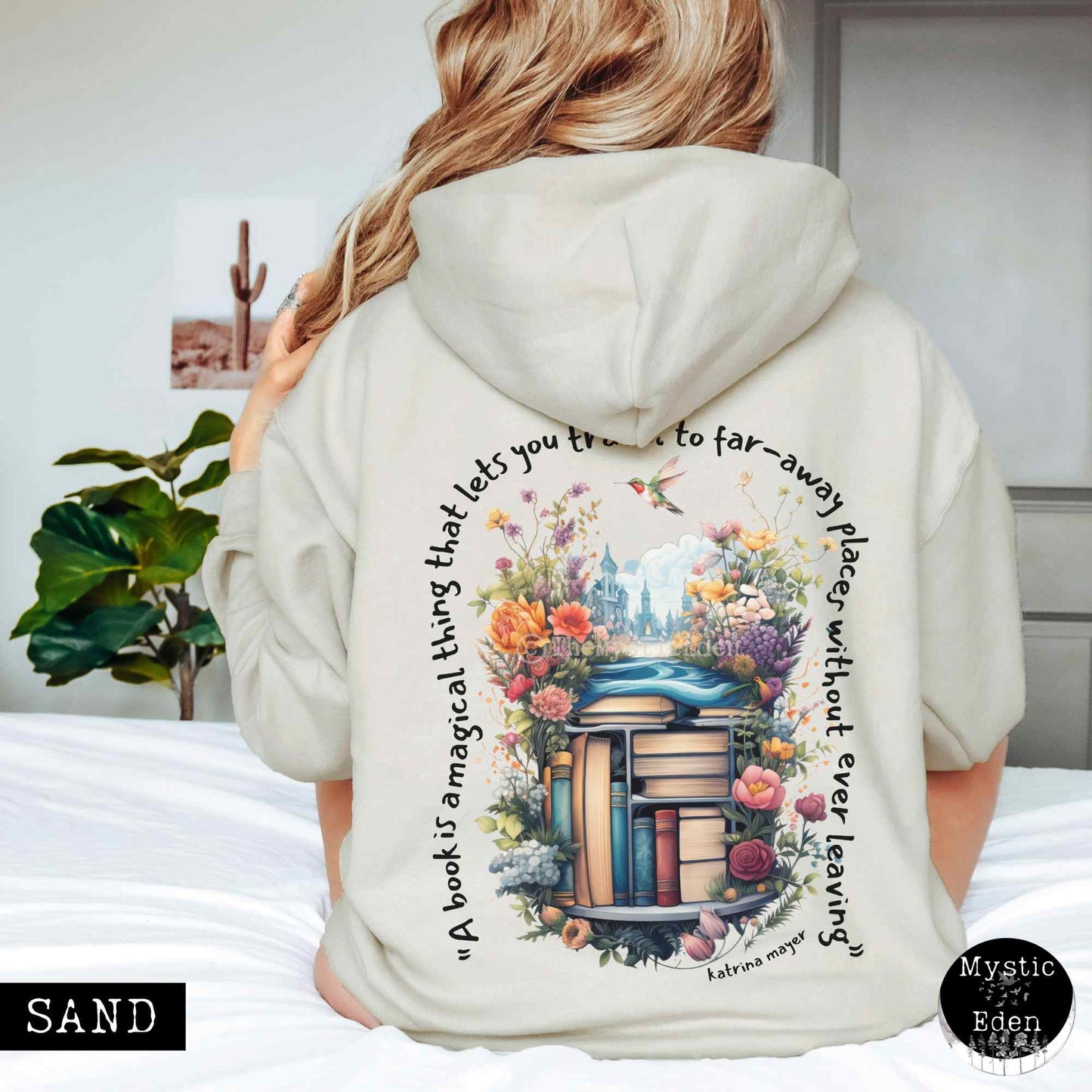 Hoodie Sand / S Magic Book Hoodie Sweatshirt The Mystic Eden