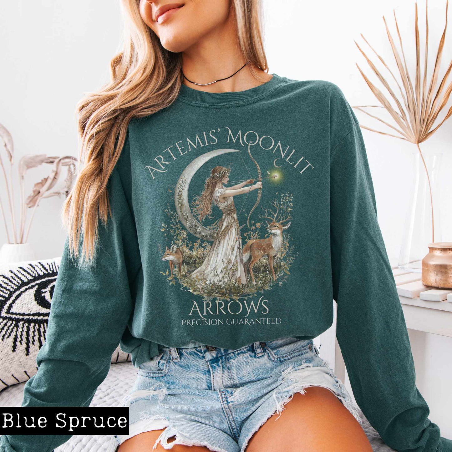 Long-sleeve Artemis' Moonlit Arrows Long Sleeved Shirt The Mystic Eden