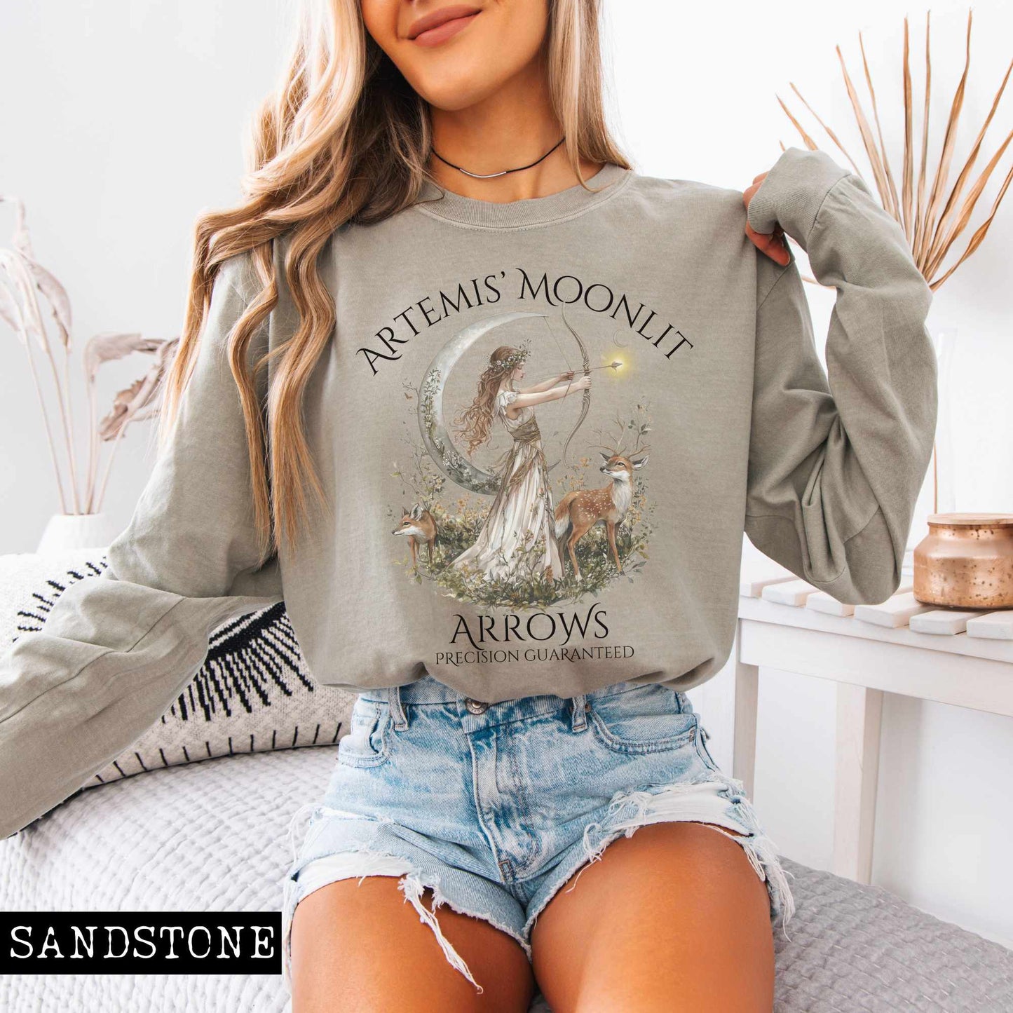 Long-sleeve Artemis' Moonlit Arrows Long Sleeved Shirt The Mystic Eden
