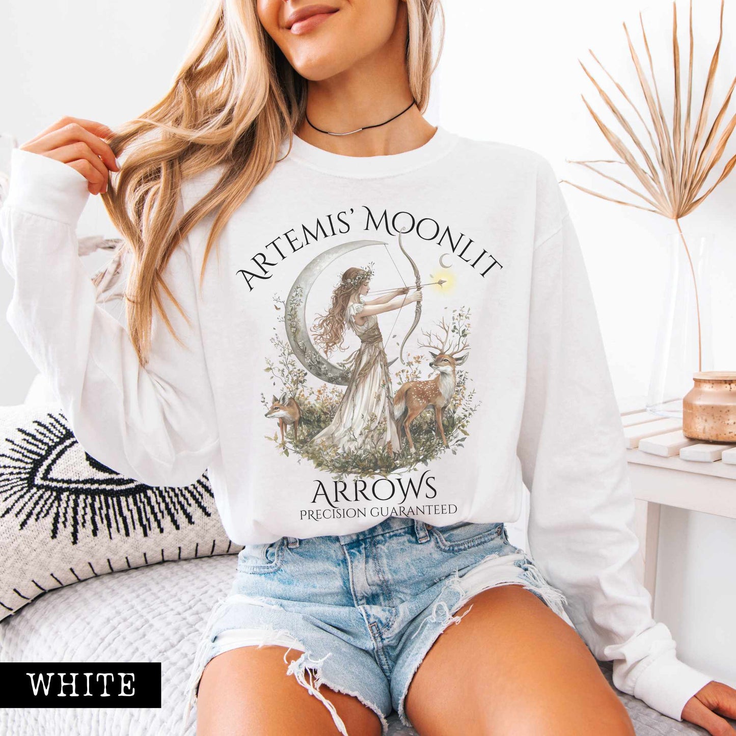 Long-sleeve Artemis' Moonlit Arrows Long Sleeved Shirt The Mystic Eden