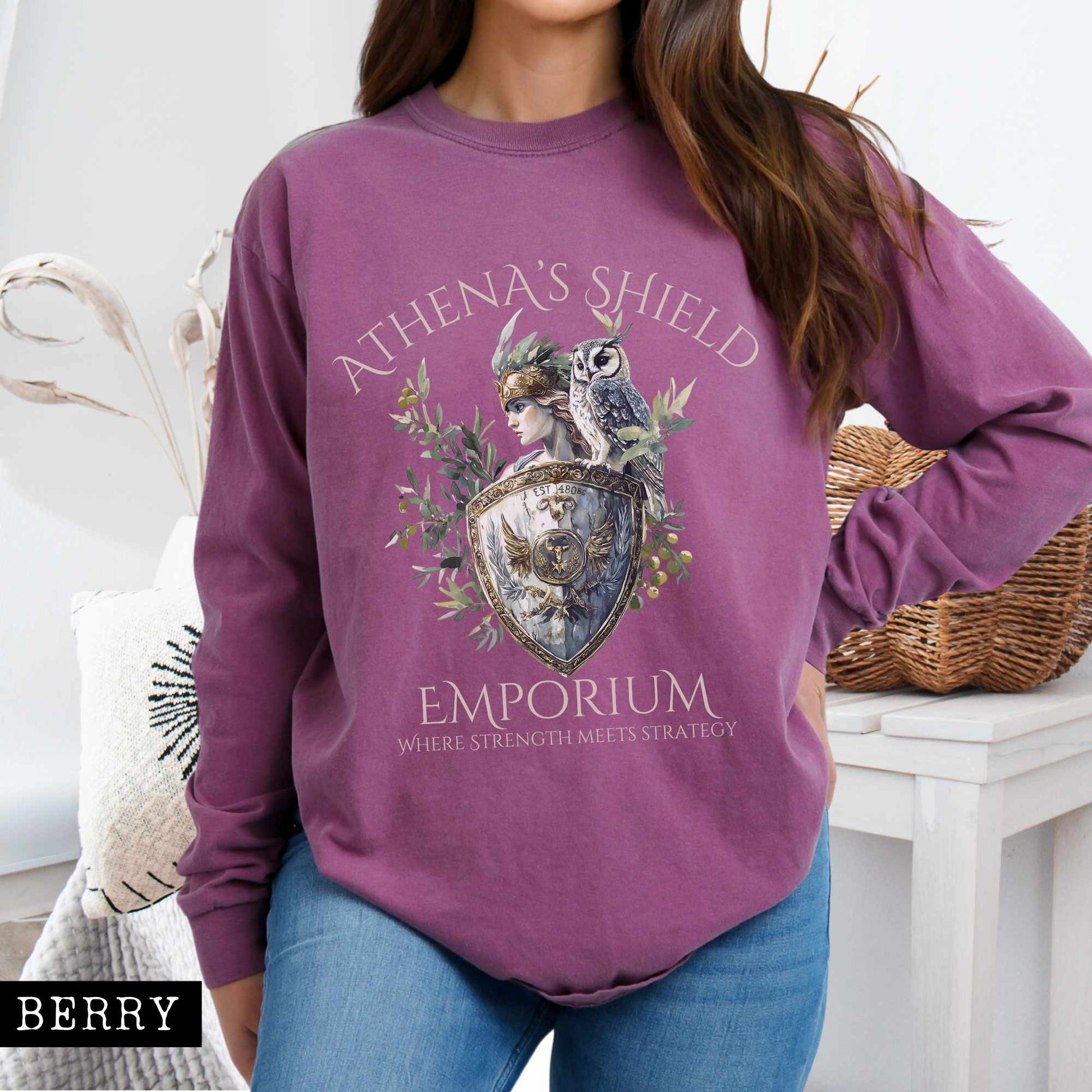 Long-sleeve Berry / S Athena's Shield Emporium Long Sleeved Shirt The Mystic Eden