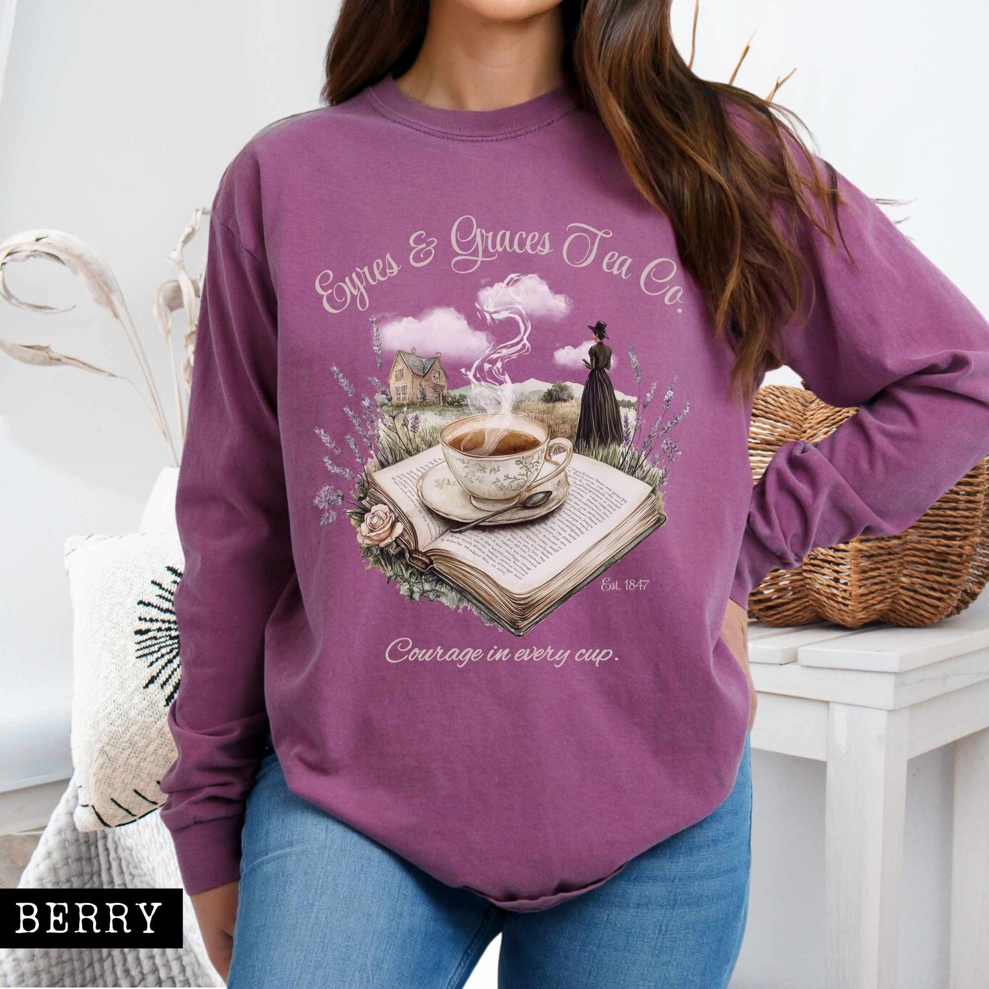 Long-sleeve Berry / S Eyres & Graces Tea Co. Long Sleeved Shirt The Mystic Eden