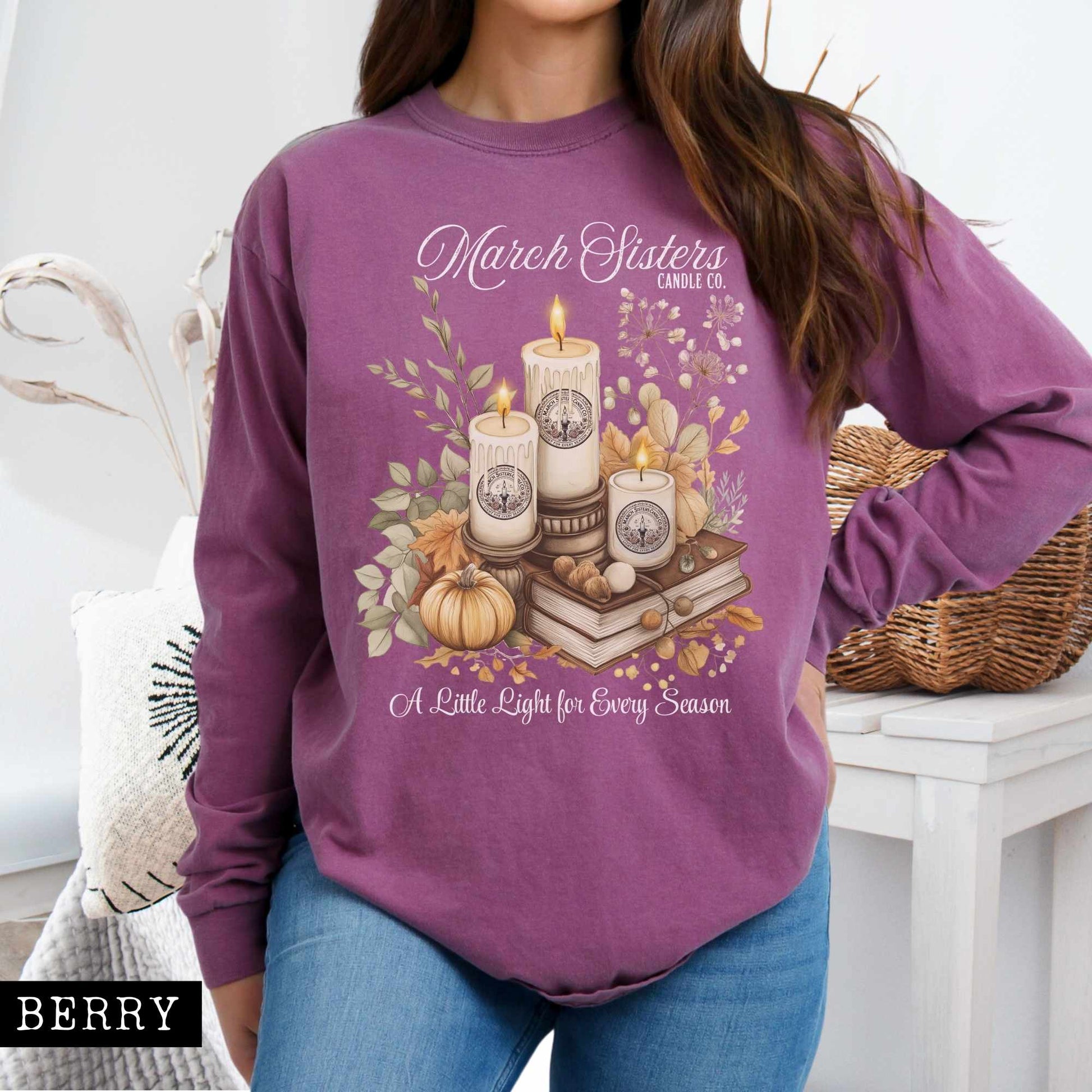 Long-sleeve Berry / S March Sisters Candle Co. Long Sleeved Shirt The Mystic Eden