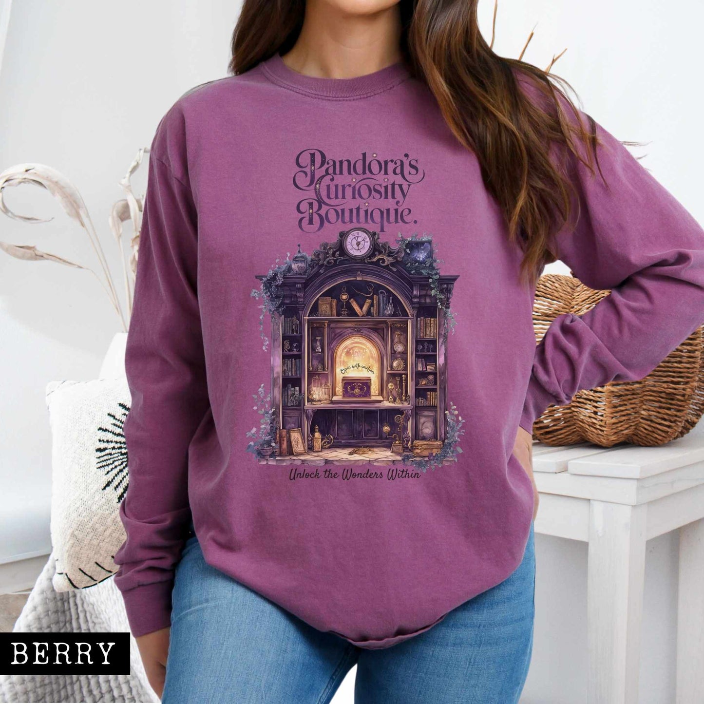 Long-sleeve Berry / S Pandora's Curiosity Boutique Long Sleeved Shirt The Mystic Eden