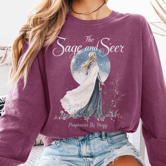 Long-sleeve Berry / S The Sage & Seer Prophecies by Frigg Norse Gods Long Sleeve Shirt The Mystic Eden