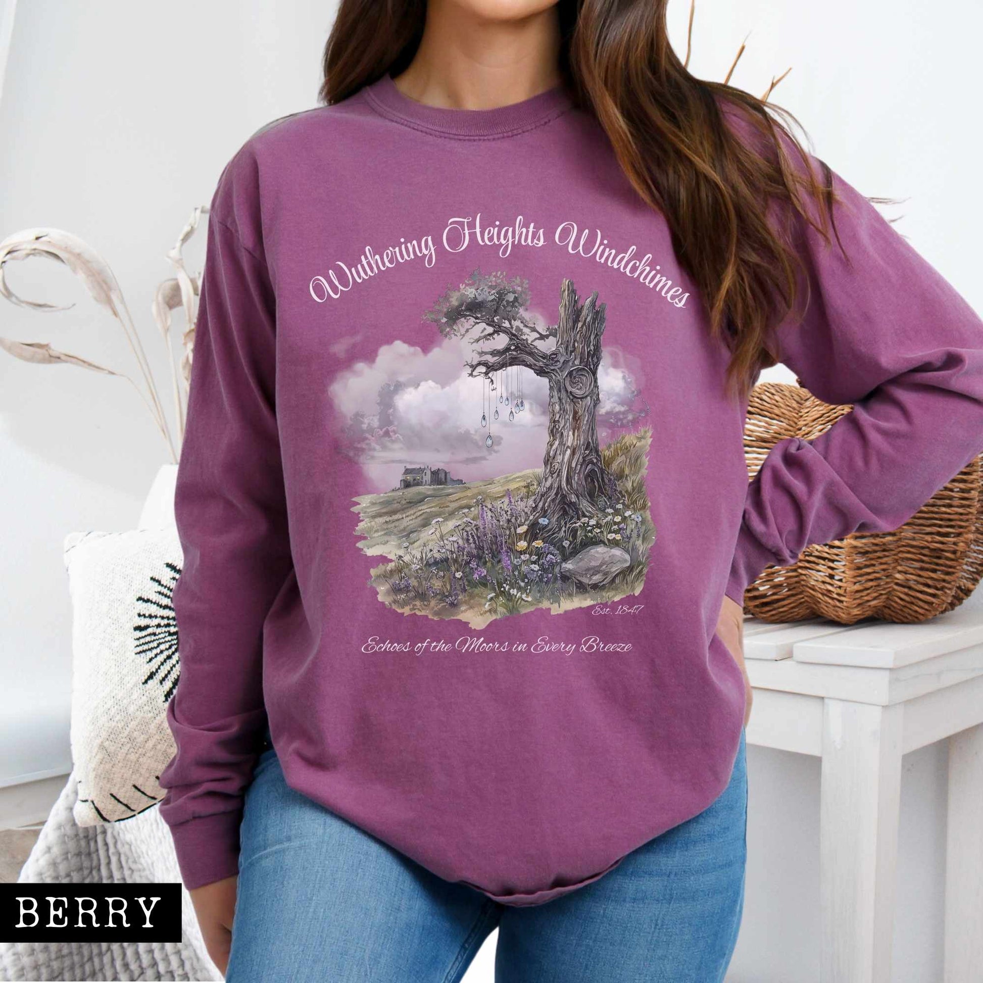 Long-sleeve Berry / S Wuthering Heights Windchimes Long Sleeved Shirt The Mystic Eden