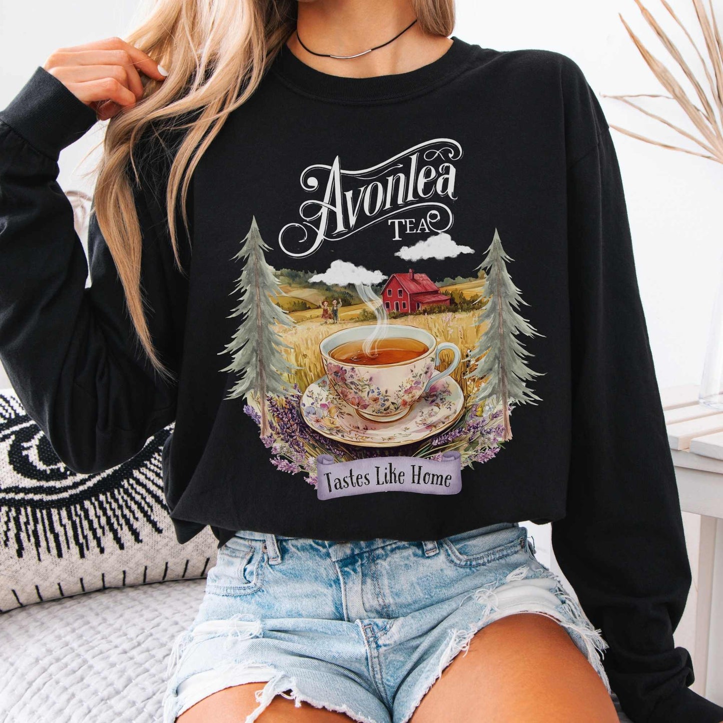 Long-sleeve Black / S Avonlea Tea Anne of Green Gables Long Sleeved Shirt The Mystic Eden