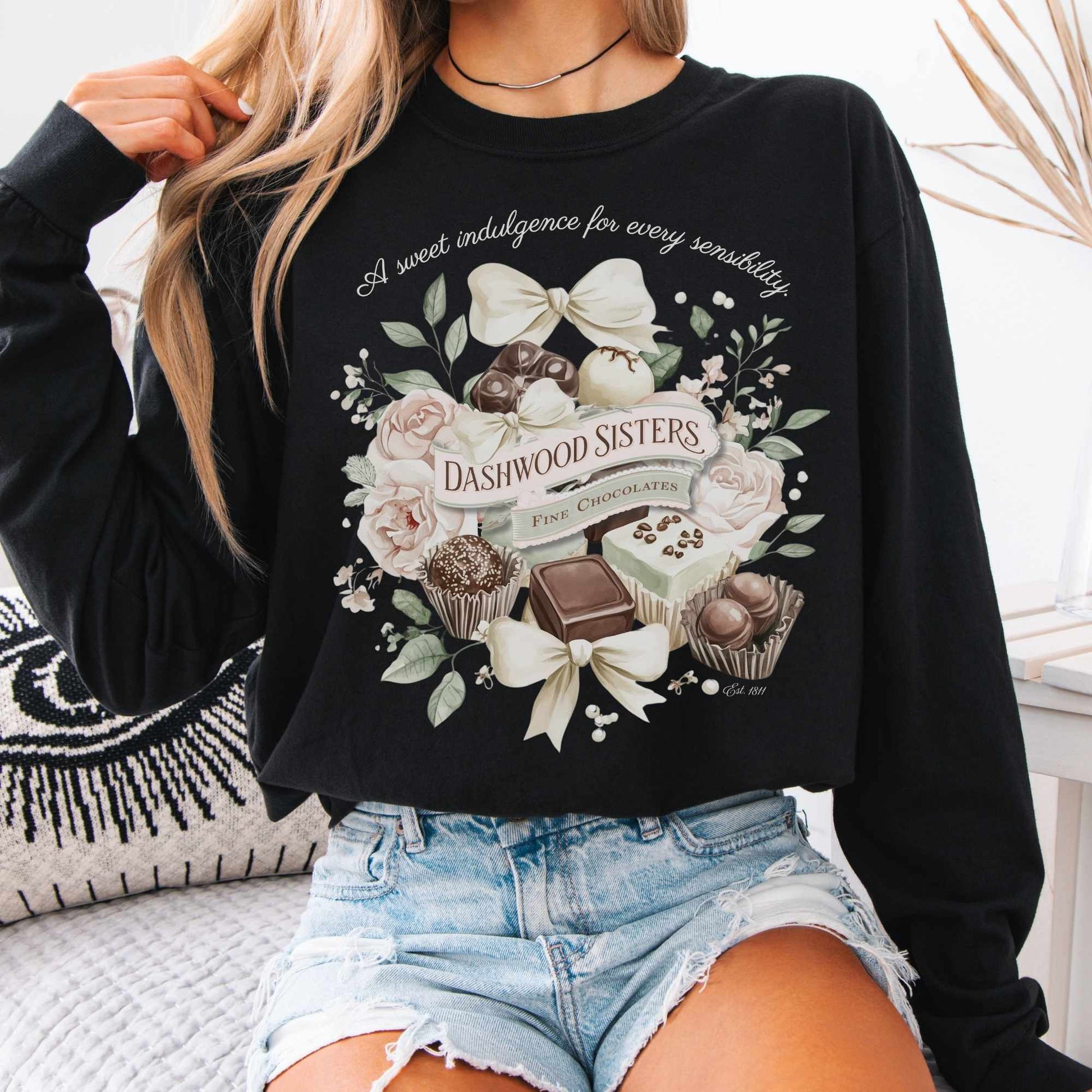 Long-sleeve Black / S Dashwood Sisters Fine Chocolates Long Sleeved Shirt The Mystic Eden