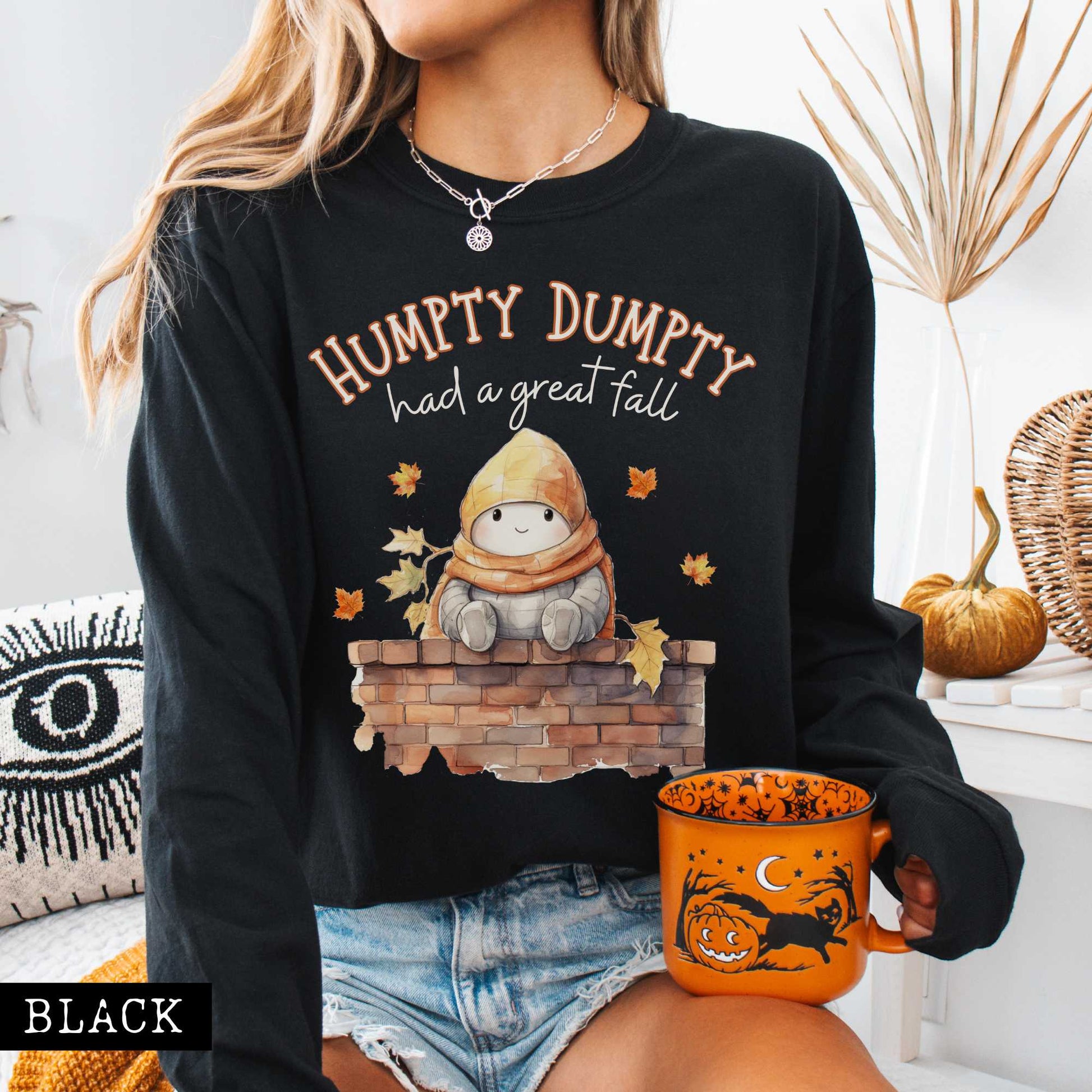 Long-sleeve Black / S Humpty Dumpty Had a Great Fall Long Sleeved Tee The Mystic Eden