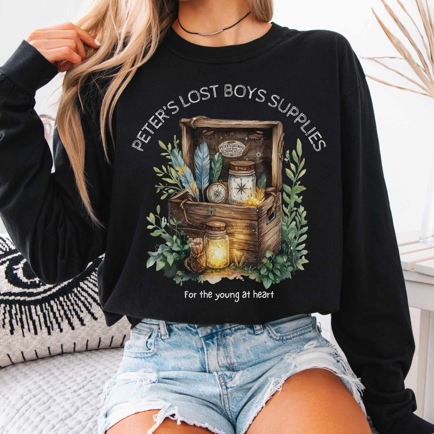 Long-sleeve Black / S Peter's Lost Boys Supplies Peter Pan Long Sleeved Shirt The Mystic Eden