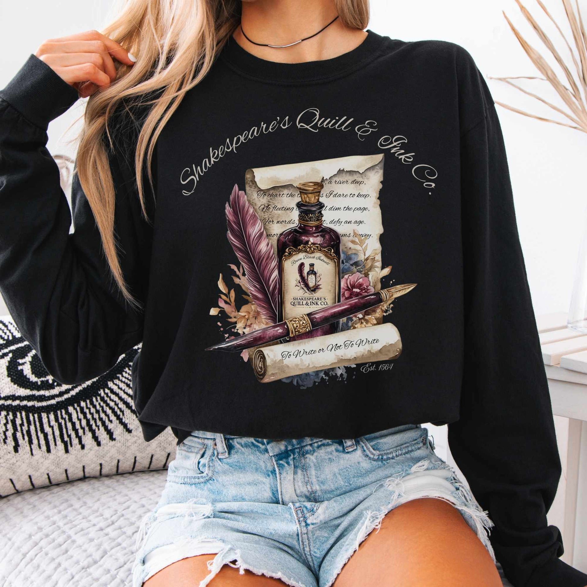 Long-sleeve Black / S Shakespeare's Quill & Ink Co. Long Sleeved Shirt The Mystic Eden