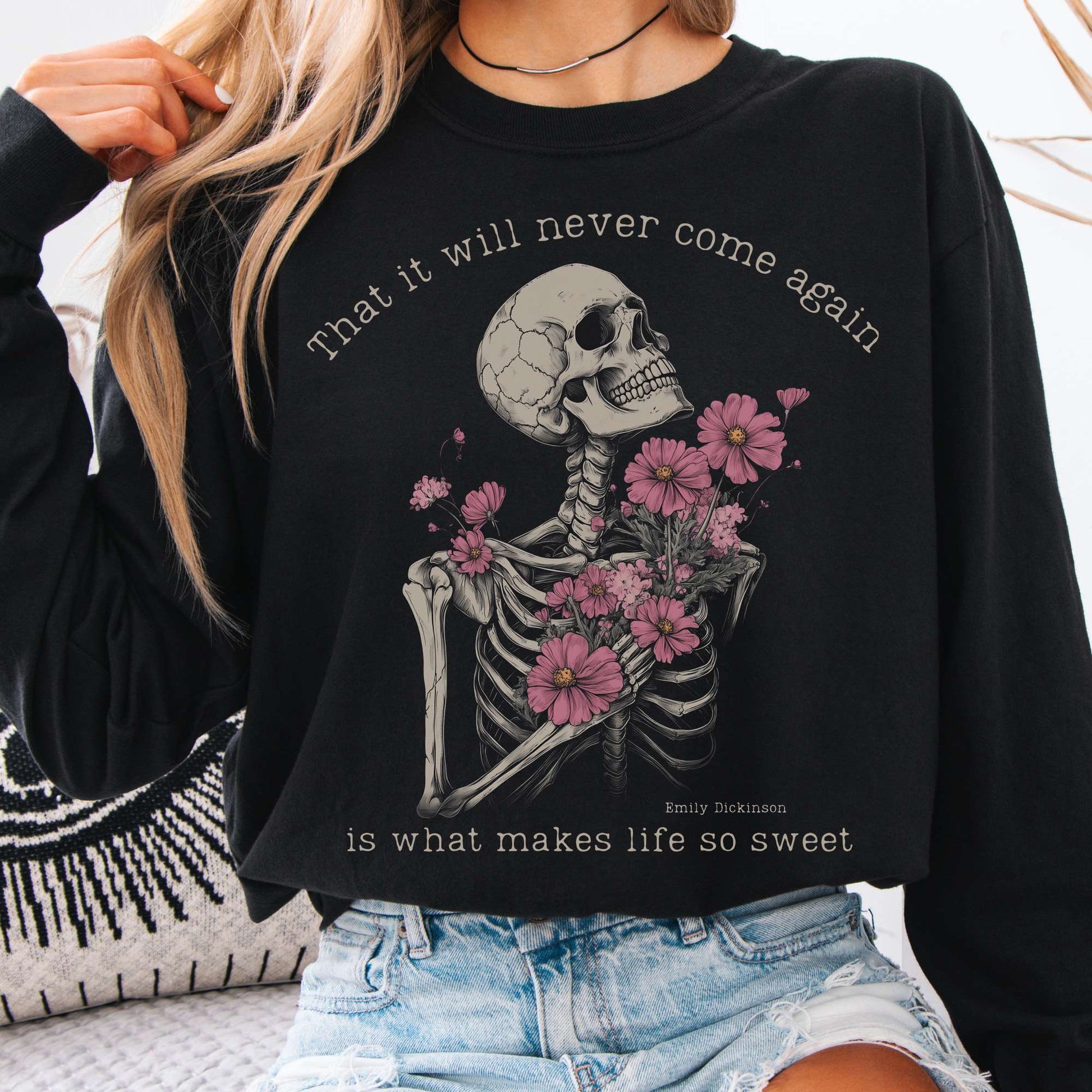 Long-sleeve Black / S That It Will Never Come Again Emily Dickinson Long Sleeve Tee The Mystic Eden
