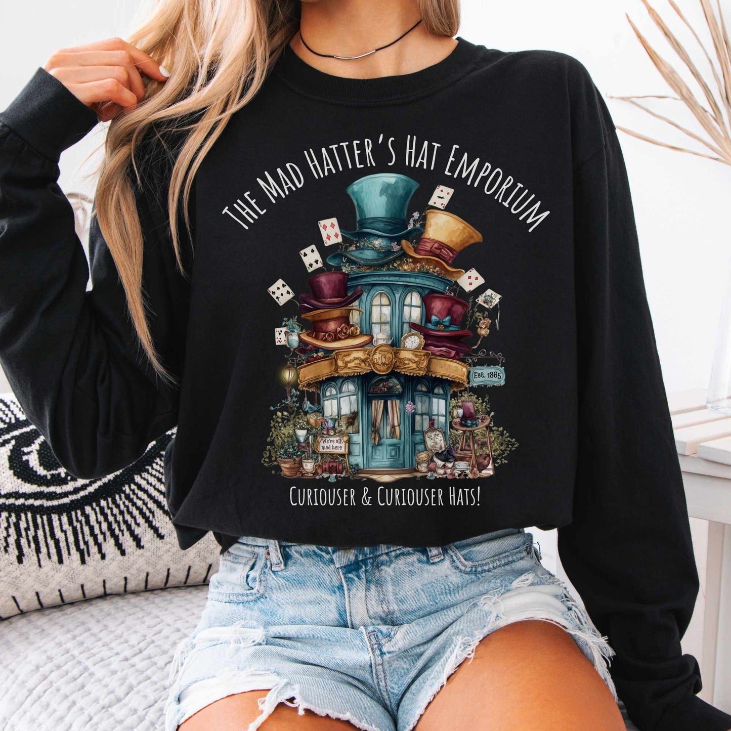 Long-sleeve Black / S The Mad Hatter's Hat Emporium Long Sleeved Shirt The Mystic Eden