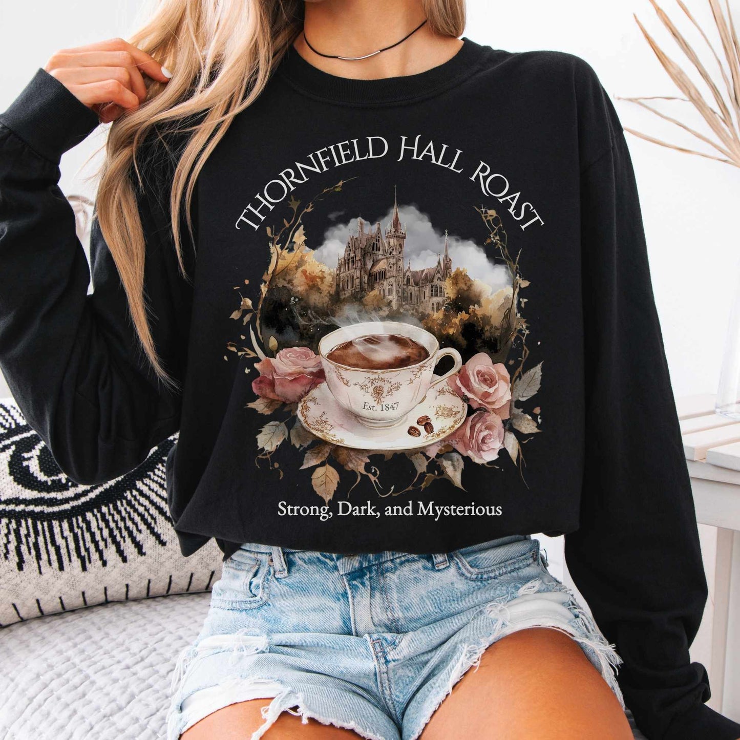 Long-sleeve Black / S Thornfield Hall Roast Long Sleeved Shirt The Mystic Eden