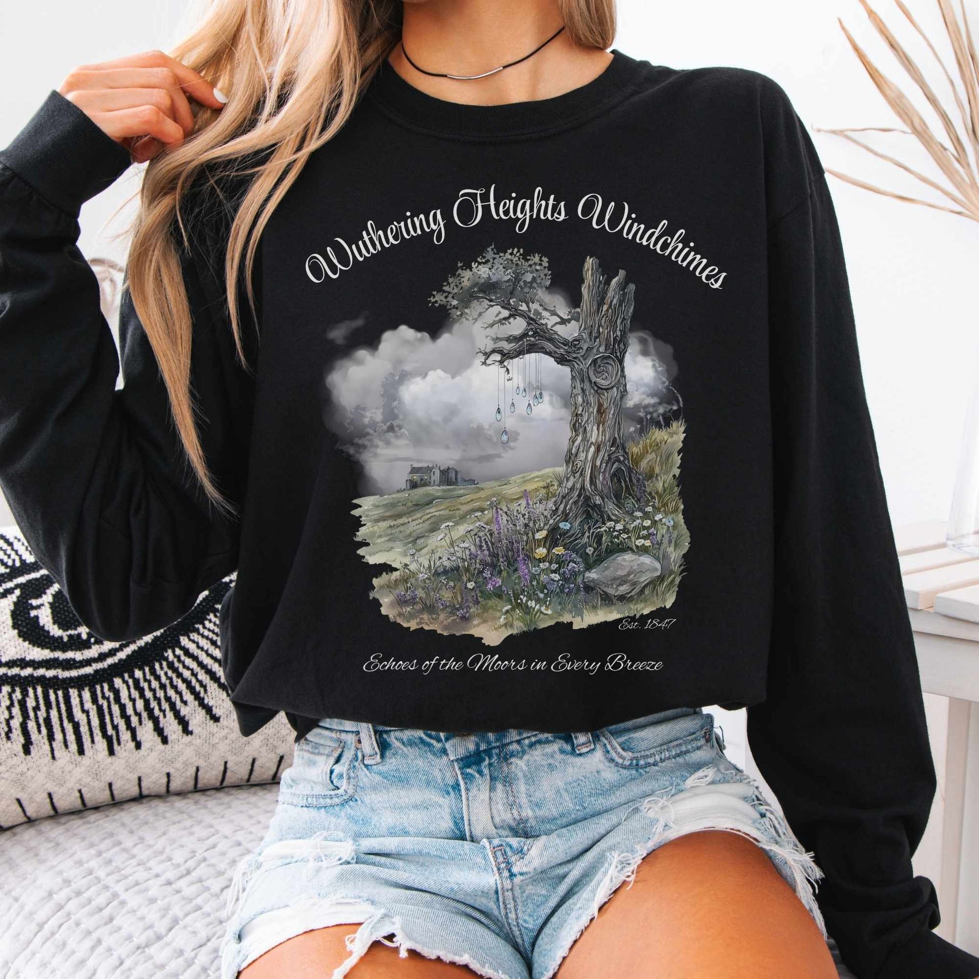 Long-sleeve Black / S Wuthering Heights Windchimes Long Sleeved Shirt The Mystic Eden