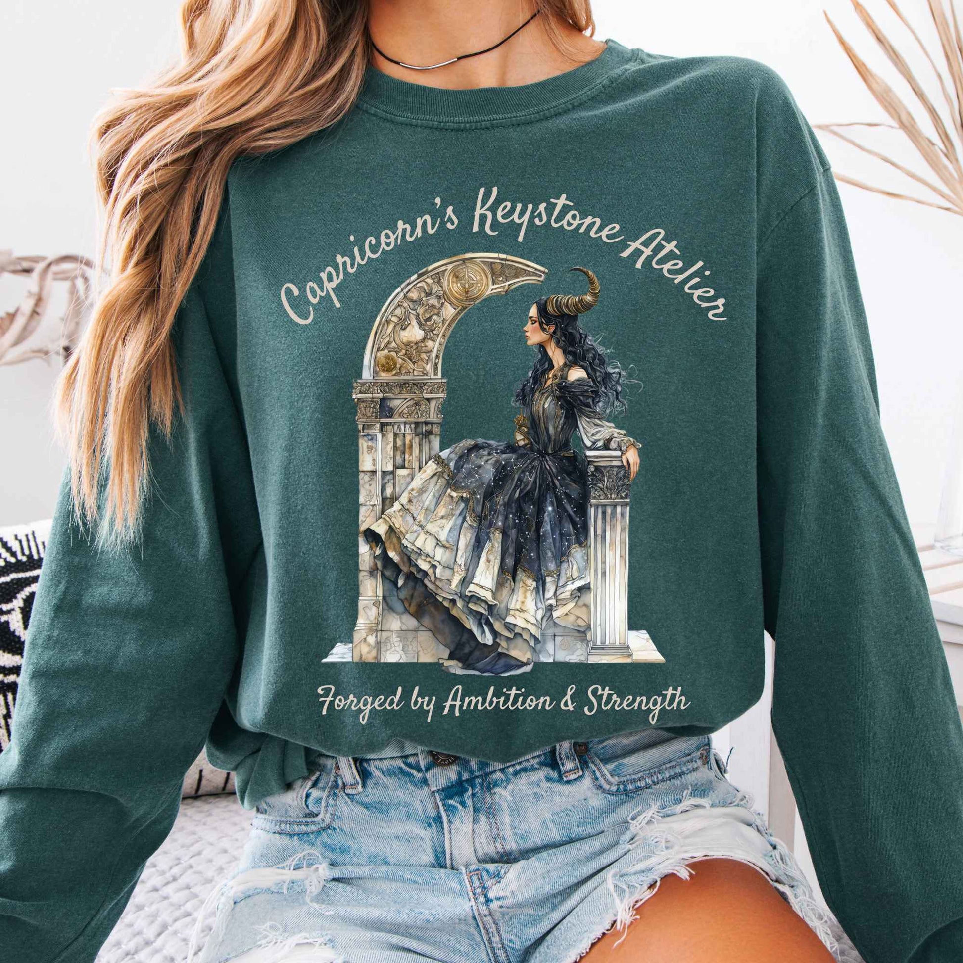 Long-sleeve Blue Spruce / S Capricorn's Keystone Atelier Zodiac Long Sleeve Shirt The Mystic Eden
