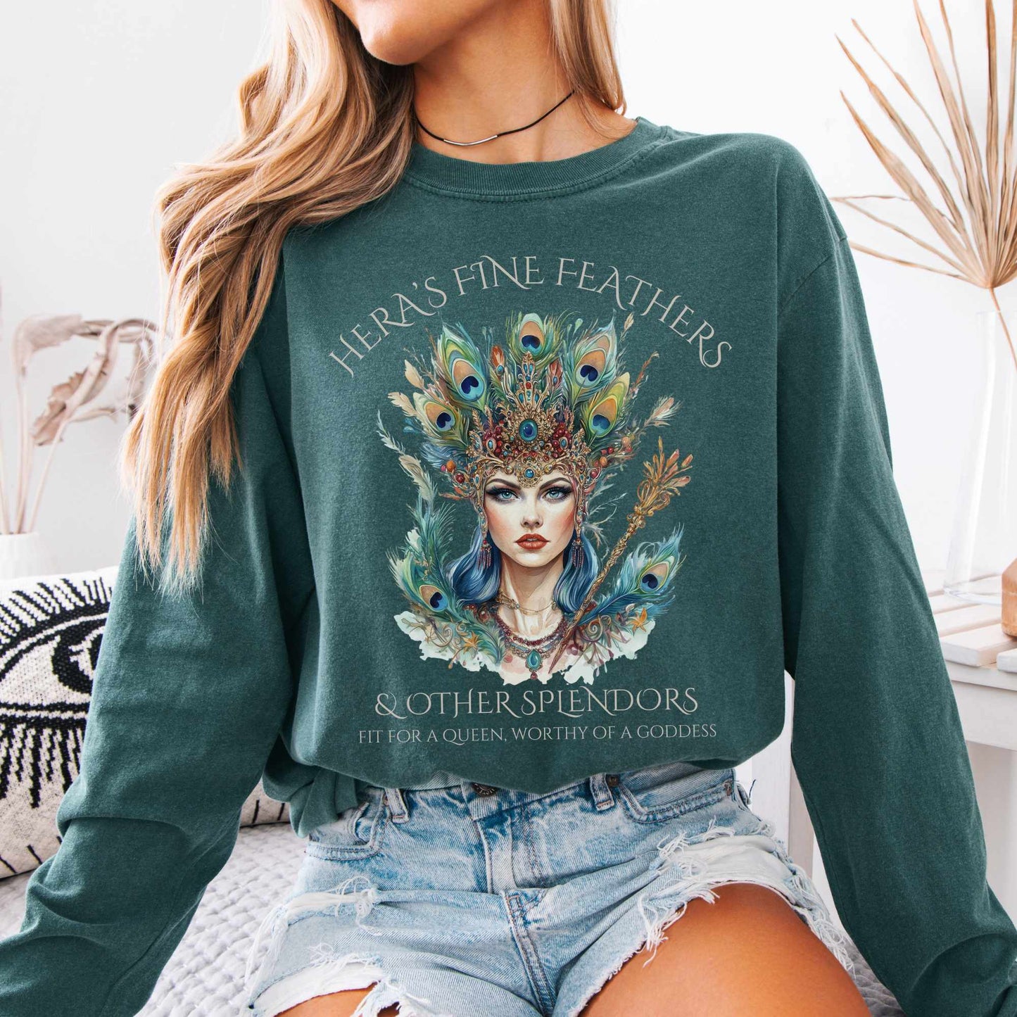 Long-sleeve Blue Spruce / S Hera's Fine Feathers & Other Splendors Long Sleeved Shirt The Mystic Eden