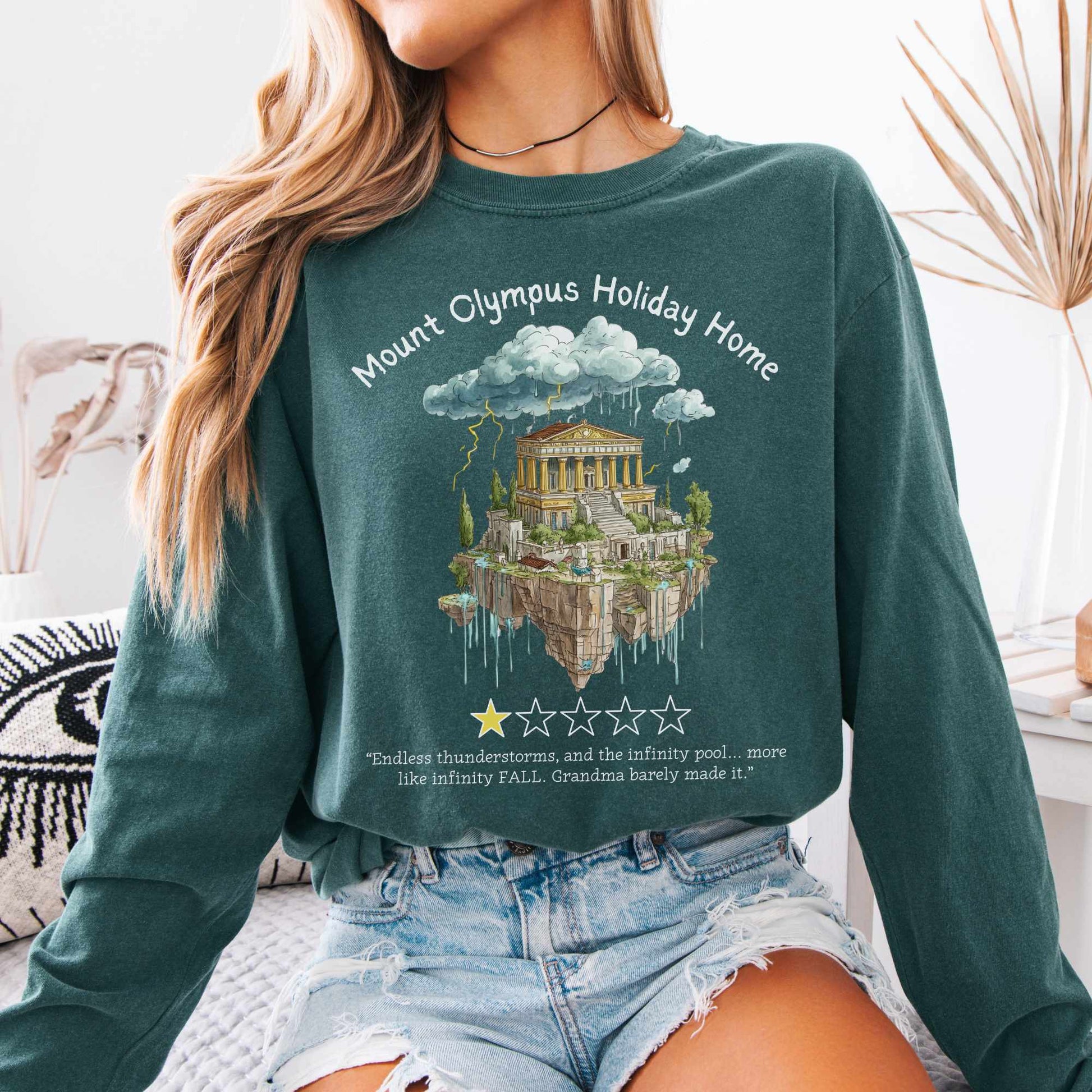 Long-sleeve Blue Spruce / S Mount Olympus Holiday Home Long Sleeved Shirt The Mystic Eden