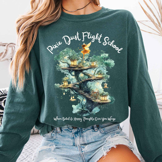 Long-sleeve Blue Spruce / S Pixie Dust Flight School Peter Pan Long Sleeve Shirt The Mystic Eden