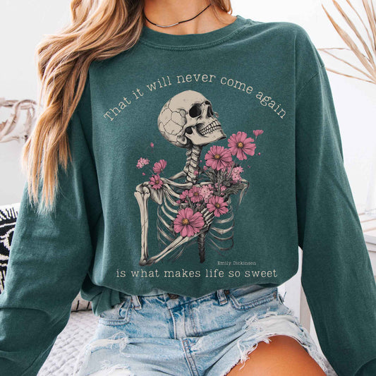 Long-sleeve Blue Spruce / S That It Will Never Come Again Emily Dickinson Long Sleeve Tee The Mystic Eden