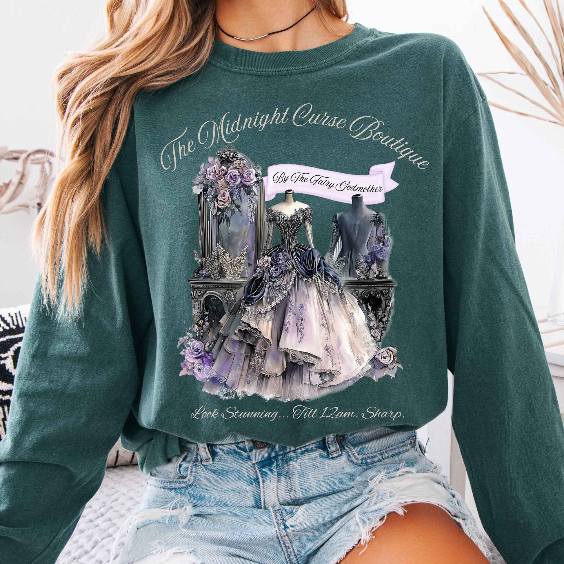 Long-sleeve Blue Spruce / S The Midnight Curse Boutique Fairytale Long Sleeve Shirt The Mystic Eden