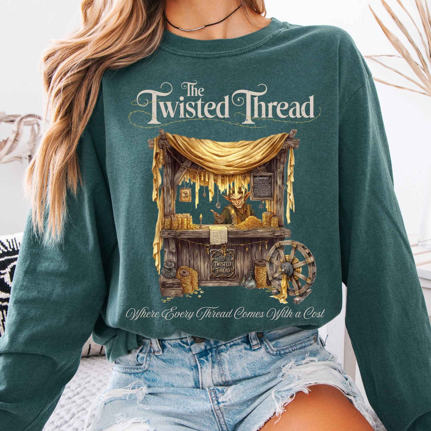 Long-sleeve Blue Spruce / S The Twisted Thread Fairytale Long Sleeve Shirt The Mystic Eden