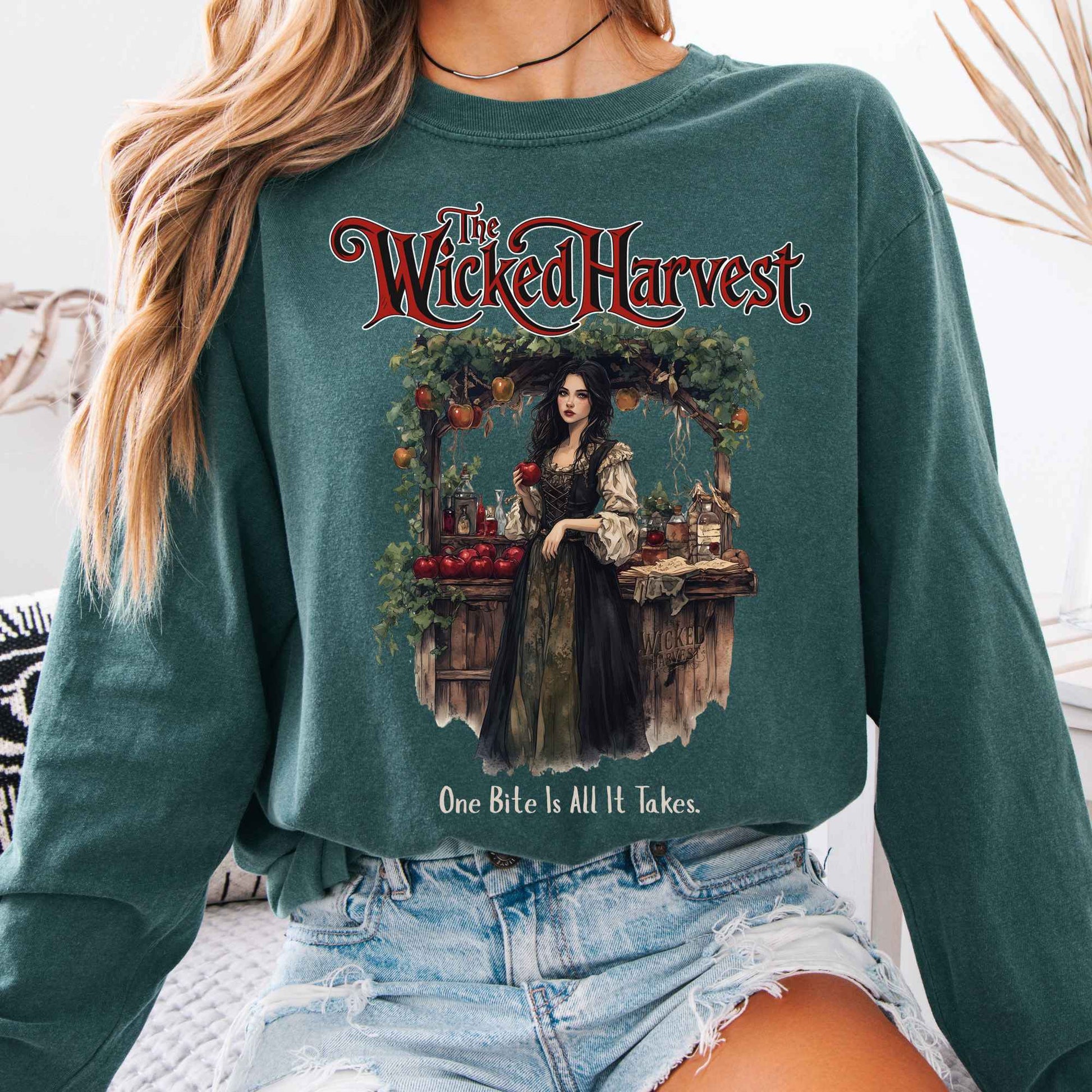 Long-sleeve Blue Spruce / S The Wicked Harvest Long Sleeve Shirt The Mystic Eden