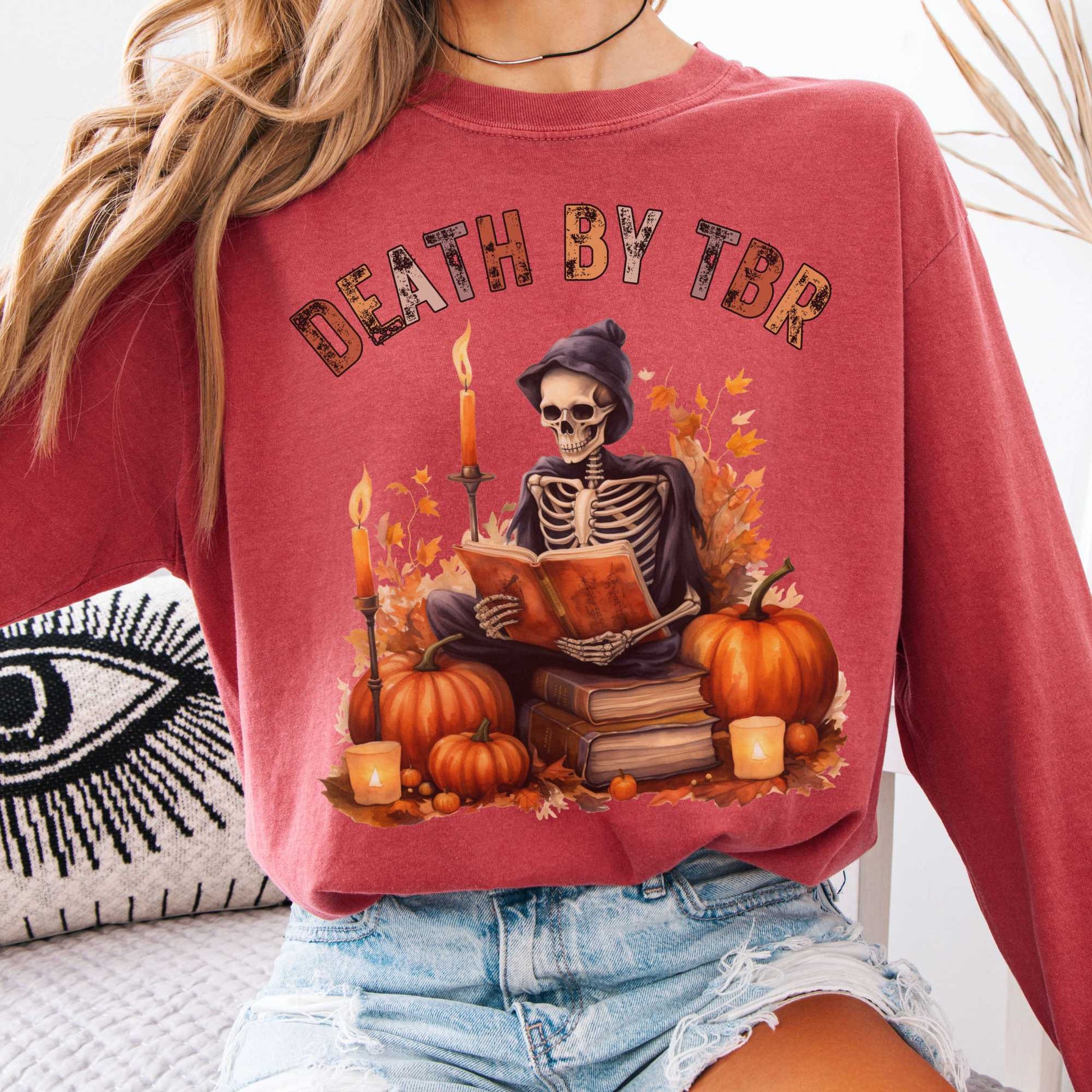 Long-sleeve Crimson / S Death by TBR Bookish Long Sleeve The Mystic Eden