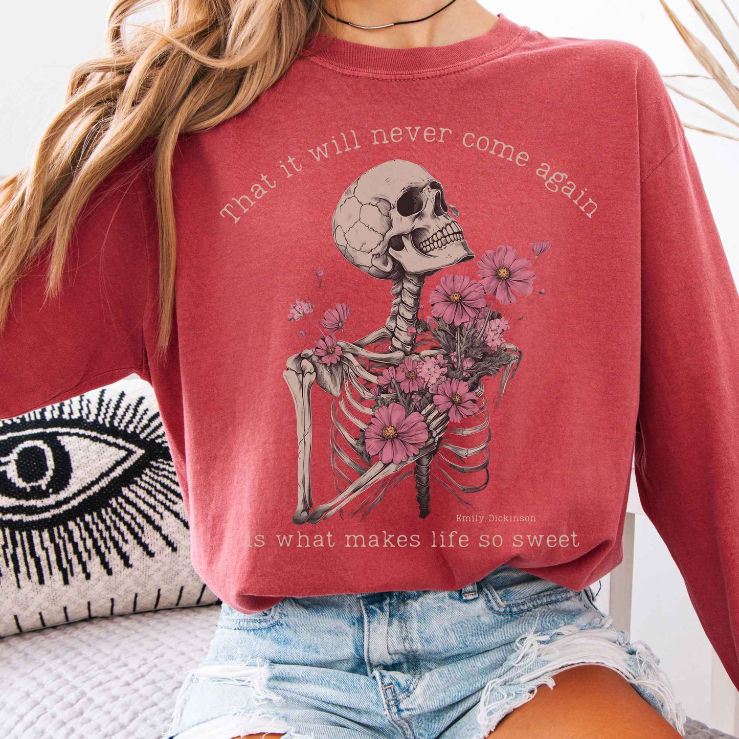 Long-sleeve Crimson / S That It Will Never Come Again Emily Dickinson Long Sleeve Tee The Mystic Eden