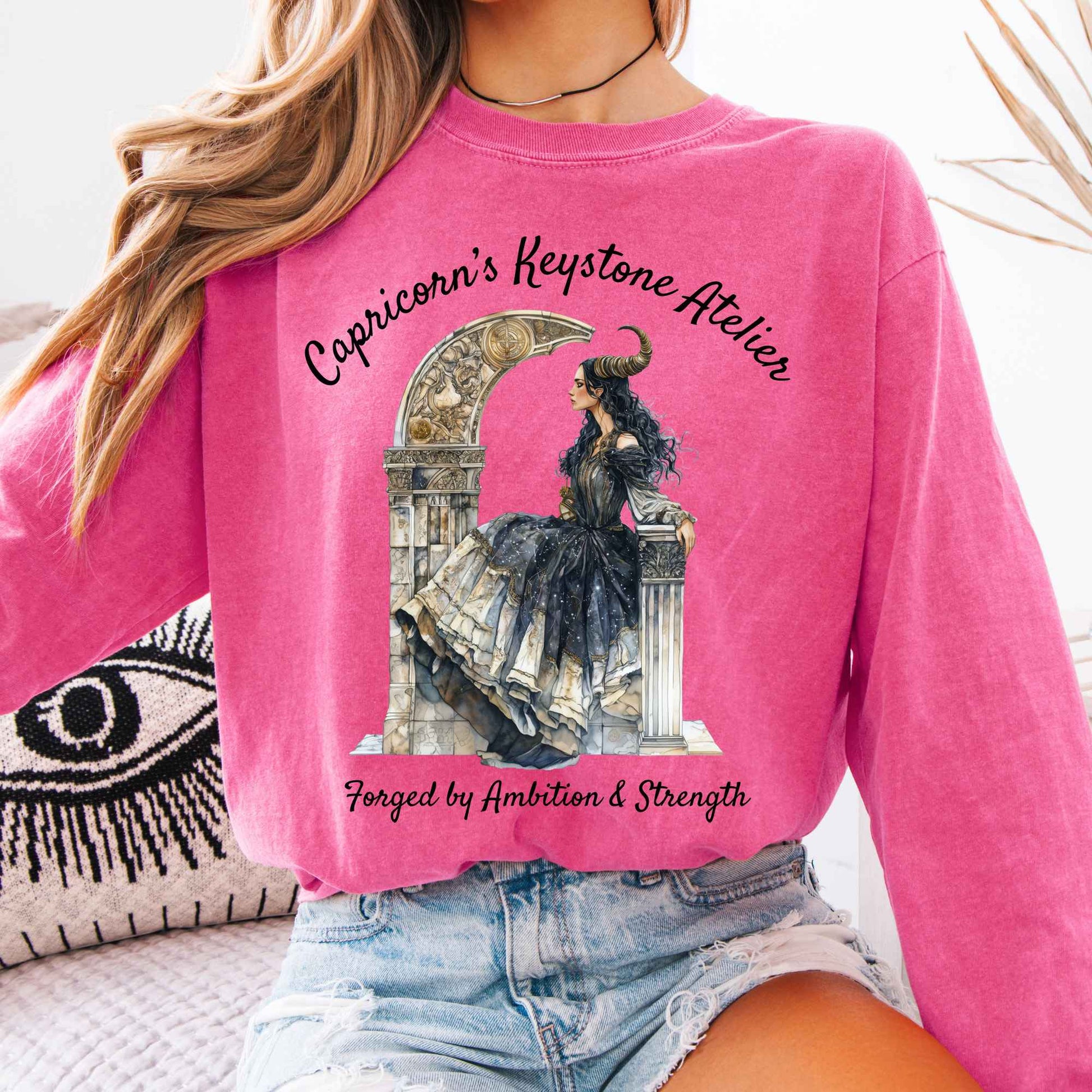 Long-sleeve Crunchberry / S Capricorn's Keystone Atelier Zodiac Long Sleeve Shirt The Mystic Eden