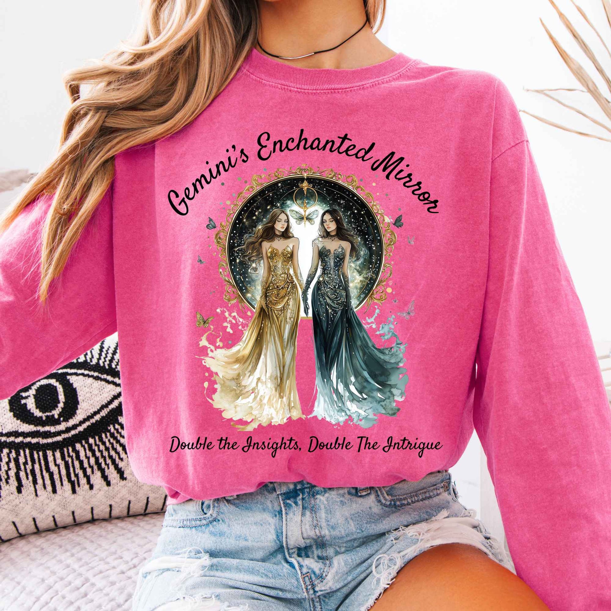 Long-sleeve Crunchberry / S Gemini's Enchanted Mirror Zodiac Long Sleeve Shirt The Mystic Eden